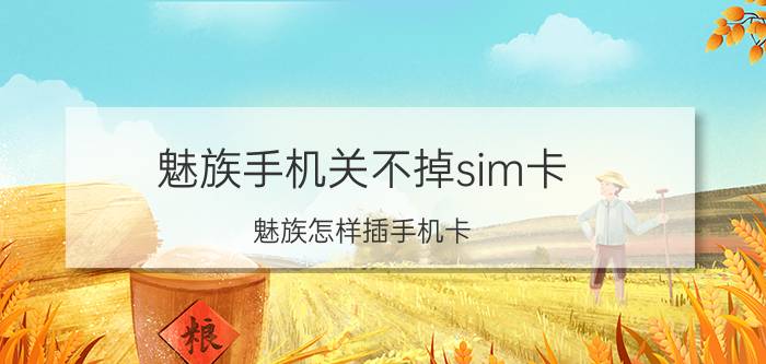 魅族手机关不掉sim卡 魅族怎样插手机卡？